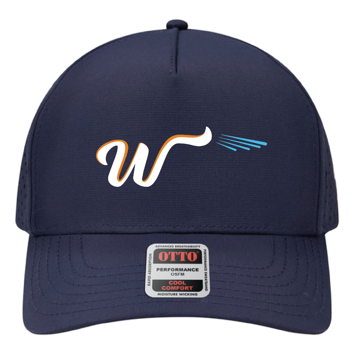 OTTO CAP 5 Panel Mid Profile Baseball Cap 31-4 (Navy) Patch
