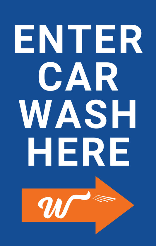 Windsign Insert - Enter Wash Right Arrow